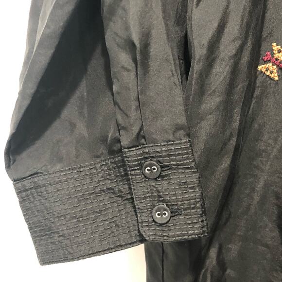 Johnny Was Women's Alexandria Embroidered Relaxed Silk Shirt Size L - Picture 8 of 10